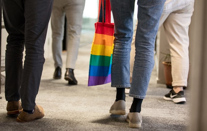 students walking