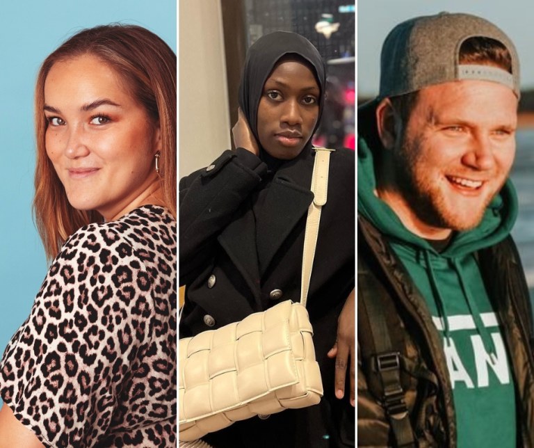 kolme Muutostöissä-kampanjaan osallistuvaa vaikuttajaa Jasmin Ngo, Aishah Muhammed ja Dave Cad.