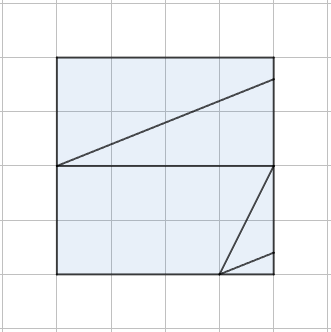 Neliö jaettuna osiin.