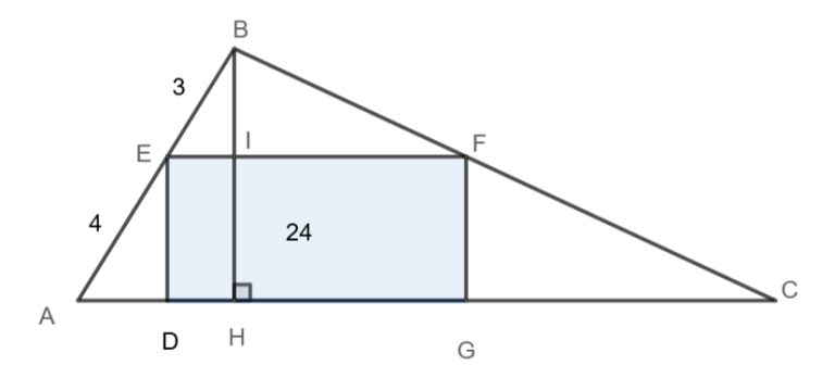 Suorakaide kolmiossa, ratkaisu.