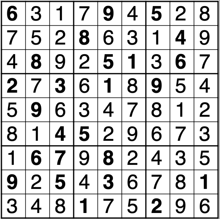 TEK 4/25 lehden sudokun ratkaisu.