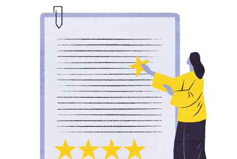 Kuvassa kuva työtodistuksesta ja ihmisestä.